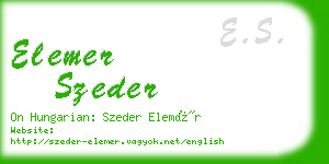 elemer szeder business card